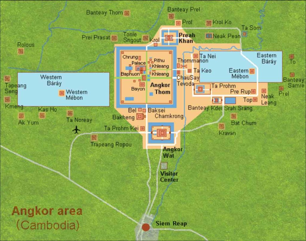 Bản đồ du lịch Angkor wat